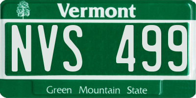 VT license plate NVS499