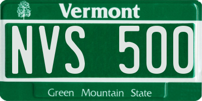 VT license plate NVS500