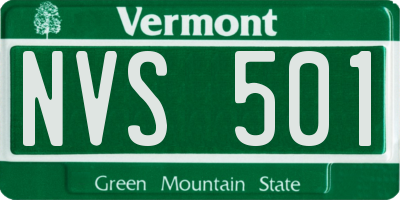 VT license plate NVS501