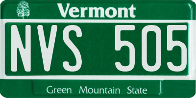VT license plate NVS505