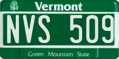VT license plate NVS509