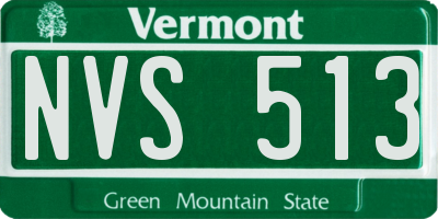 VT license plate NVS513
