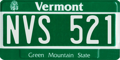 VT license plate NVS521