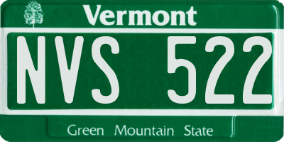 VT license plate NVS522