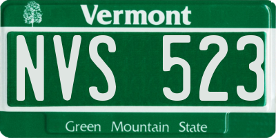 VT license plate NVS523