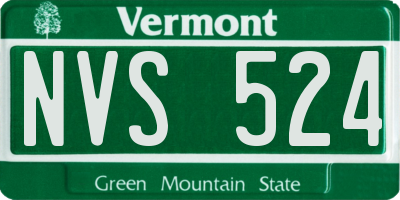 VT license plate NVS524