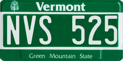 VT license plate NVS525