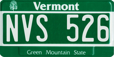VT license plate NVS526