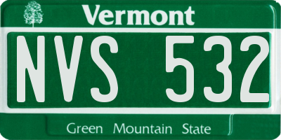 VT license plate NVS532