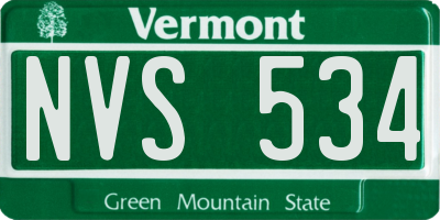 VT license plate NVS534