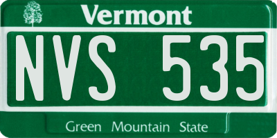 VT license plate NVS535