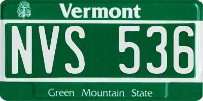 VT license plate NVS536