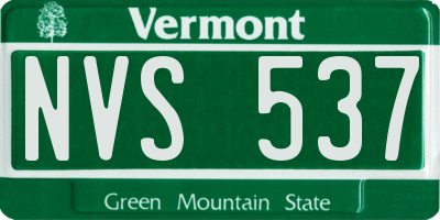 VT license plate NVS537
