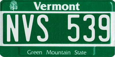 VT license plate NVS539