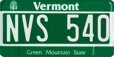 VT license plate NVS540