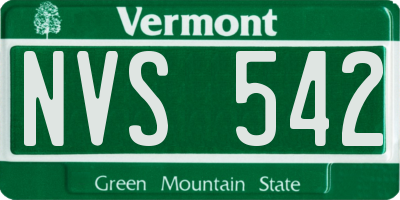 VT license plate NVS542