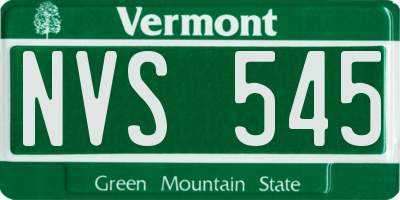 VT license plate NVS545