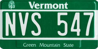 VT license plate NVS547