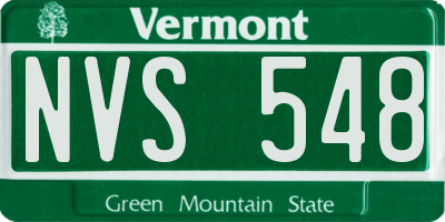 VT license plate NVS548