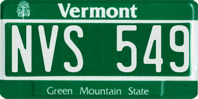 VT license plate NVS549