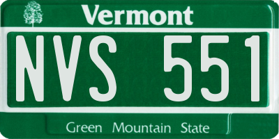 VT license plate NVS551