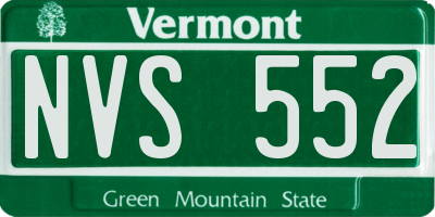 VT license plate NVS552