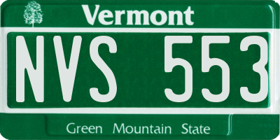 VT license plate NVS553