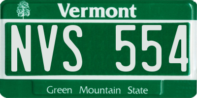 VT license plate NVS554
