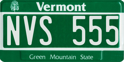 VT license plate NVS555