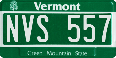 VT license plate NVS557