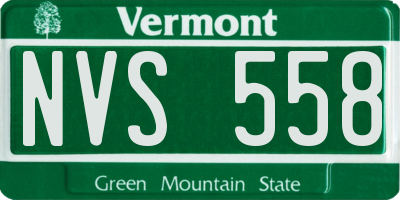 VT license plate NVS558
