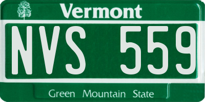 VT license plate NVS559