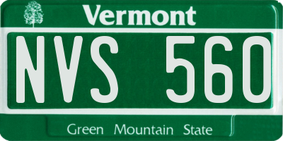 VT license plate NVS560