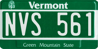 VT license plate NVS561