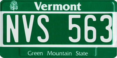 VT license plate NVS563