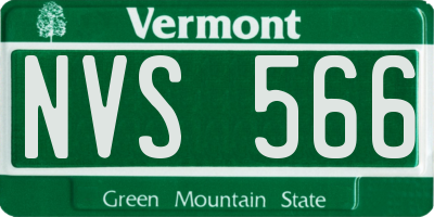 VT license plate NVS566