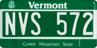 VT license plate NVS572