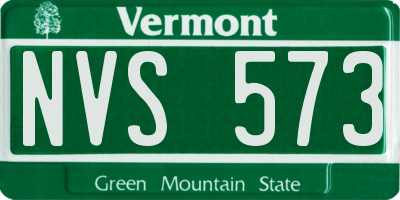 VT license plate NVS573