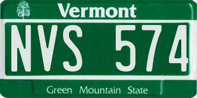 VT license plate NVS574