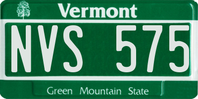 VT license plate NVS575