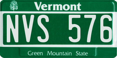 VT license plate NVS576