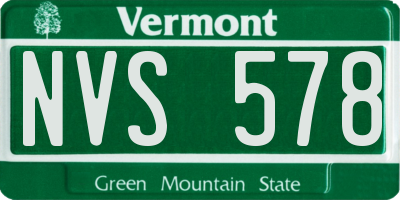 VT license plate NVS578