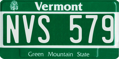 VT license plate NVS579