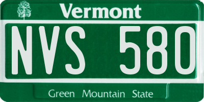 VT license plate NVS580