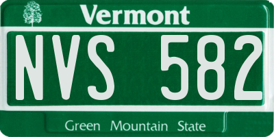 VT license plate NVS582