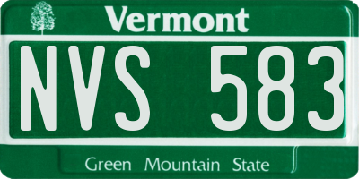 VT license plate NVS583