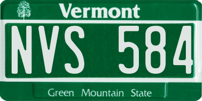 VT license plate NVS584
