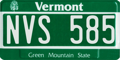 VT license plate NVS585