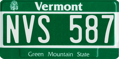 VT license plate NVS587