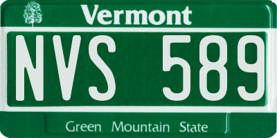 VT license plate NVS589